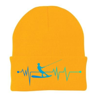 Water Skiing Heartbeat Cool Water Sports Lover Gift Knit Cap Winter Beanie