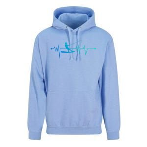 Water Skiing Heartbeat Cool Water Sports Lover Gift Unisex Surf Hoodie