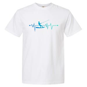 Water Skiing Heartbeat Cool Water Sports Lover Gift Garment-Dyed Heavyweight T-Shirt