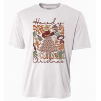 Western Santa Hat Howdy Christmas Tree Boho Flower Cowboy Cooling Performance Crew T-Shirt