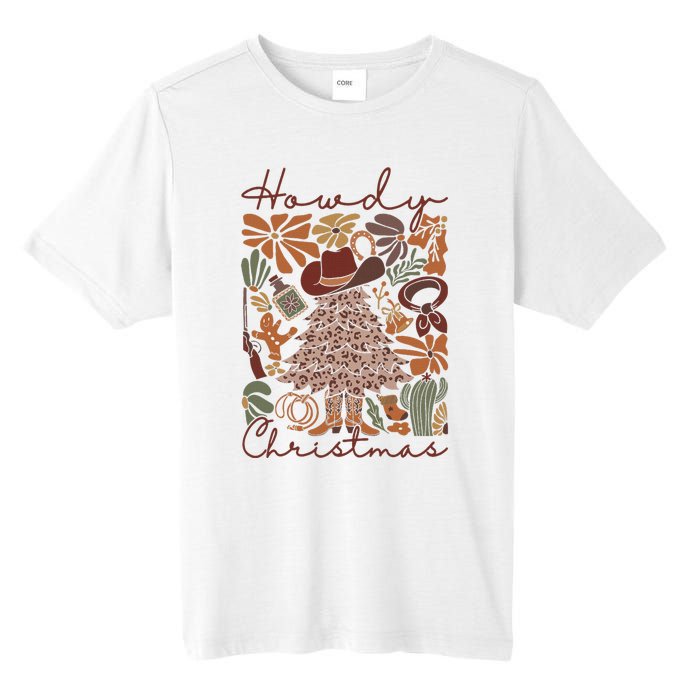 Western Santa Hat Howdy Christmas Tree Boho Flower Cowboy Tall Fusion ChromaSoft Performance T-Shirt