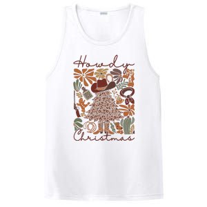 Western Santa Hat Howdy Christmas Tree Boho Flower Cowboy PosiCharge Competitor Tank