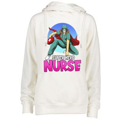 Womens Super Hero Nurse Happy Nurse Week Medicine Professional Womens Funnel Neck Pullover Hood