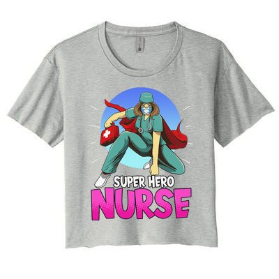 Womens Super Hero Nurse Happy Nurse Week Medicine Professional Women's Crop Top Tee