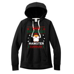 Warm Snuggles Hamster Lovers Xmas Ugly Guinea Pig Christmas Gift Women's Fleece Hoodie