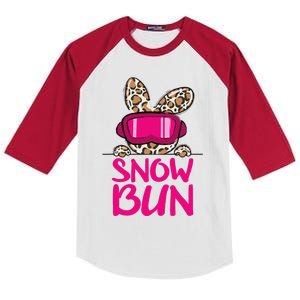 Winter Slope Hopper Ski Adventure Leopard Kids Colorblock Raglan Jersey