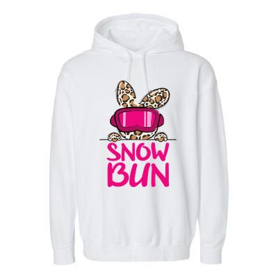 Winter Slope Hopper Ski Adventure Leopard Garment-Dyed Fleece Hoodie
