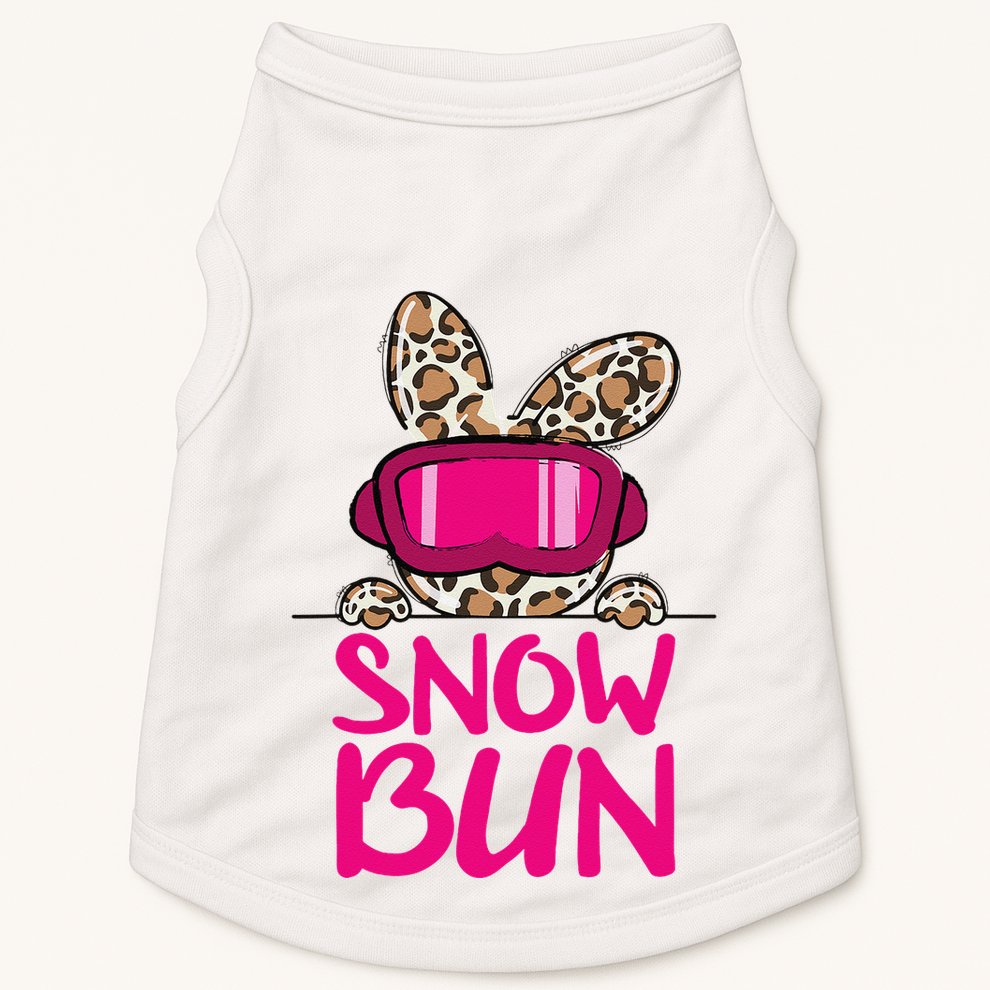 Winter Slope Hopper Ski Adventure Leopard Doggie Tank