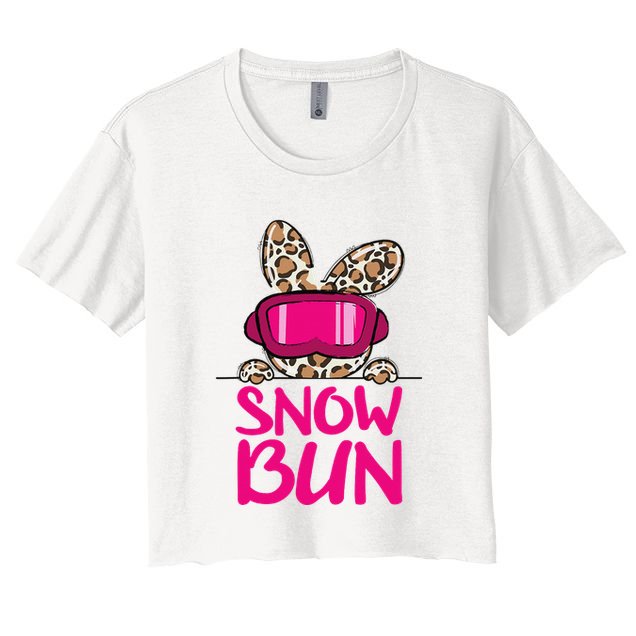 Winter Slope Hopper Ski Adventure Leopard Crop Top