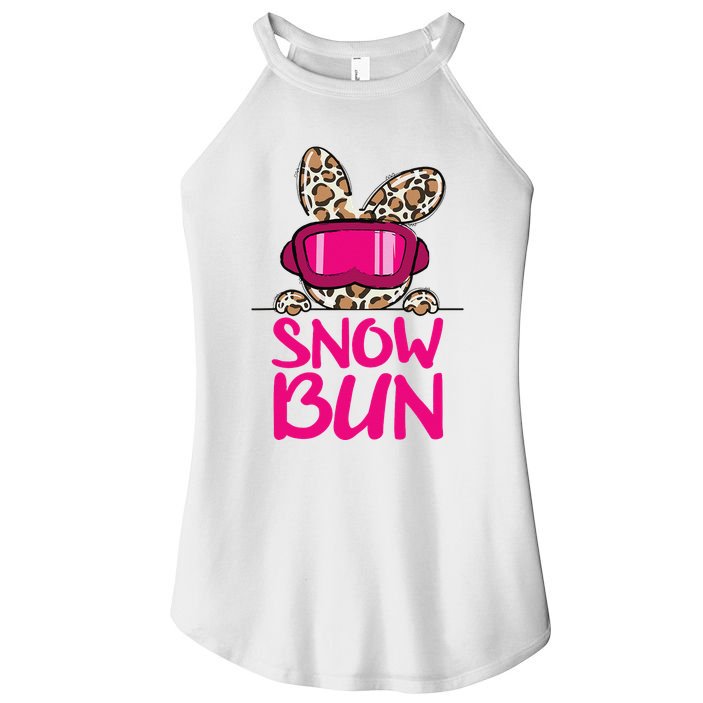 Winter Slope Hopper Ski Adventure Leopard Women's Perfect Tri Rocker Tank