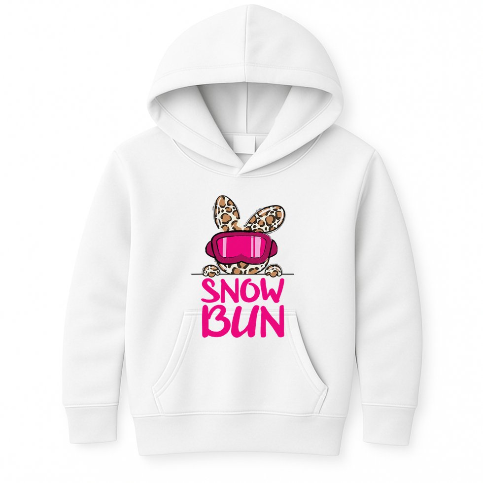 Winter Slope Hopper Ski Adventure Leopard Kids Hoodie