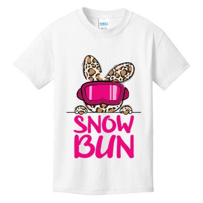 Winter Slope Hopper Ski Adventure Leopard Kids T-Shirt