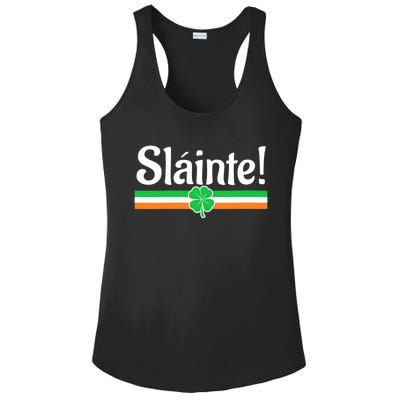 Wo Slainte Irish Green Lucky Shamrock St Patrick's Day V-Neck Ladies PosiCharge Competitor Racerback Tank