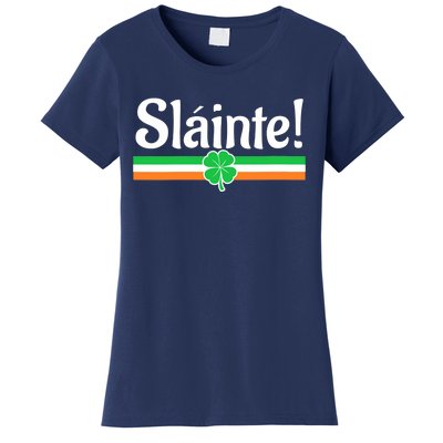 Wo Slainte Irish Green Lucky Shamrock St Patrick's Day V-Neck Women's T-Shirt