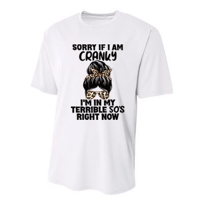 Wo Sorry If I Am Cranky I'm In My Terrible 50'S Right Now Youth Performance Sprint T-Shirt