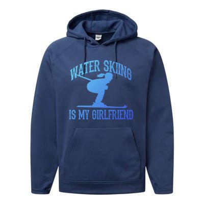 Water Skiing Is My Friend Water Skiing Water Skier Cute Gift Performance Fleece Hoodie