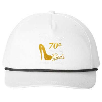 Wo Stepping Into My 70th Birthday With God's Grace And Mercy Snapback Five-Panel Rope Hat