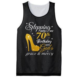 Wo Stepping Into My 70th Birthday With God's Grace And Mercy Mesh Reversible Basketball Jersey Tank