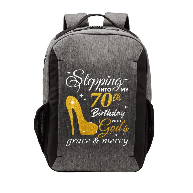 Wo Stepping Into My 70th Birthday With God's Grace And Mercy Vector Backpack