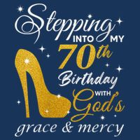 Wo Stepping Into My 70th Birthday With God's Grace And Mercy Infant Baby Jersey Bodysuit