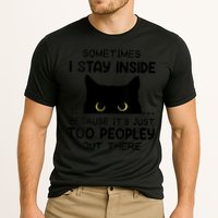 Womens Sometimes I Stay Inside It's Too Peopley Out There Bleached Performance Shirt