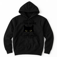 Womens Sometimes I Stay Inside It's Too Peopley Out There Bleached Hoodie