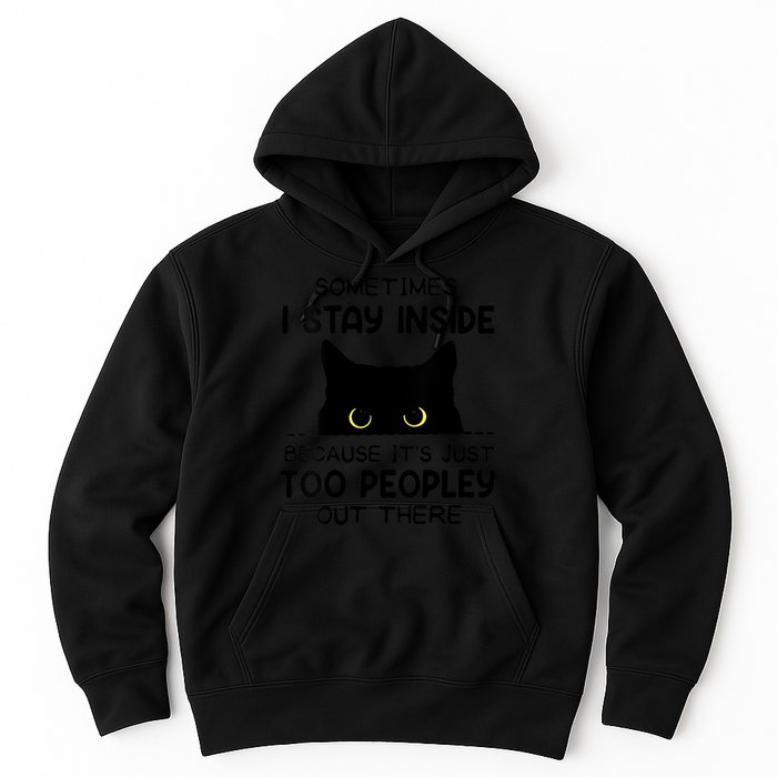 Womens Sometimes I Stay Inside It's Too Peopley Out There Bleached Hoodie