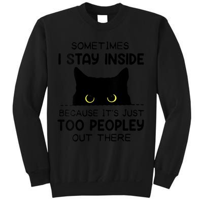 Womens Sometimes I Stay Inside It's Too Peopley Out There Bleached Sweatshirt