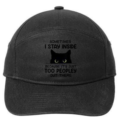 Womens Sometimes I Stay Inside It's Too Peopley Out There Bleached 7-Panel Snapback Hat