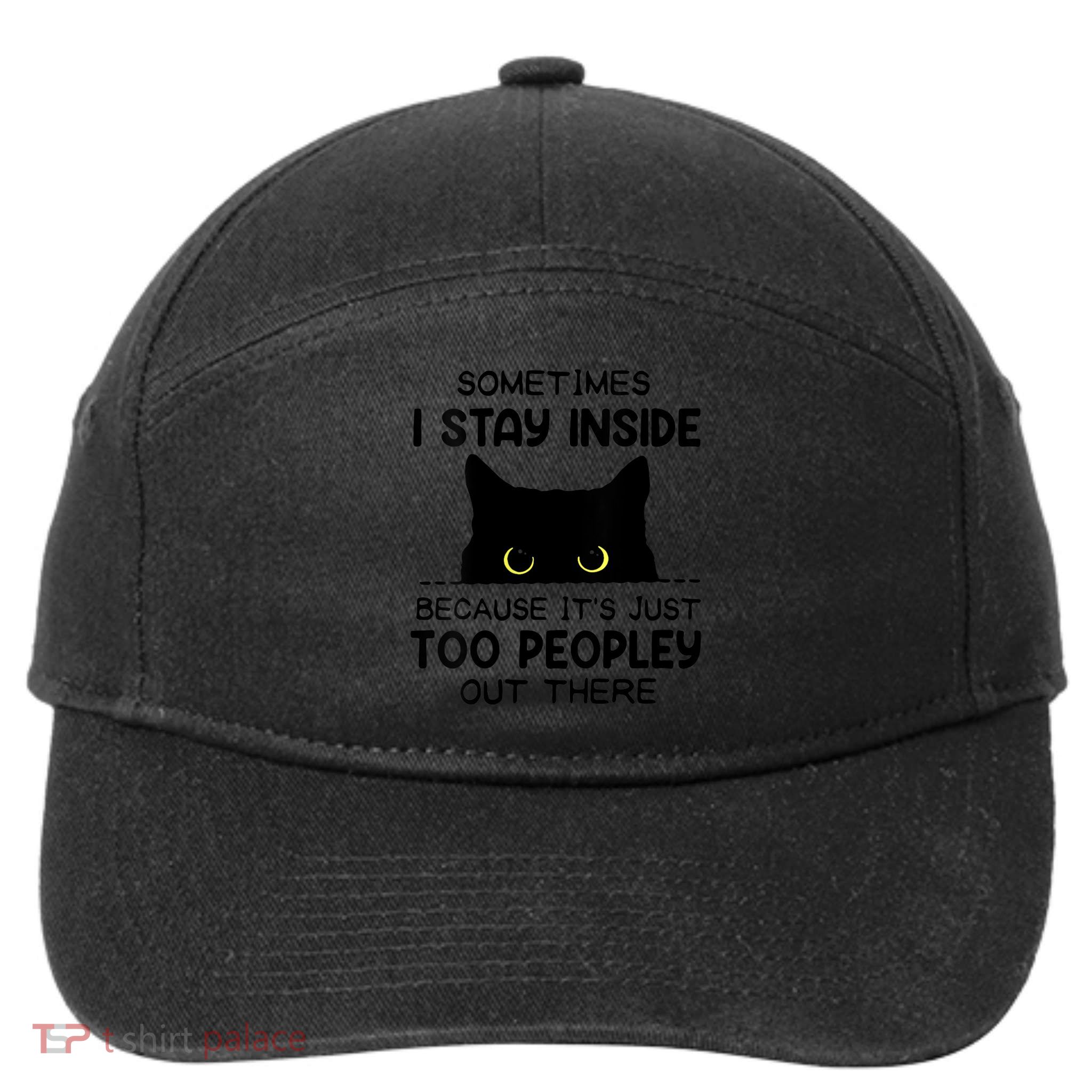 Womens Sometimes I Stay Inside It's Too Peopley Out There Bleached 7-Panel Snapback Hat