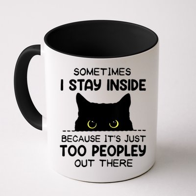 Womens Sometimes I Stay Inside It's Too Peopley Out There Bleached Mug