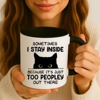 Womens Sometimes I Stay Inside It's Too Peopley Out There Bleached Mug