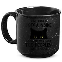 Womens Sometimes I Stay Inside It's Too Peopley Out There Bleached 15oz Campfire Ceramic Mug