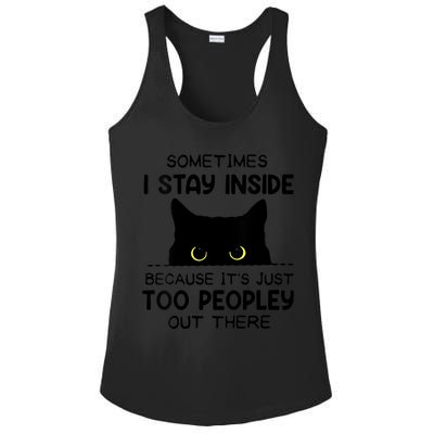 Womens Sometimes I Stay Inside It's Too Peopley Out There Bleached Ladies PosiCharge Competitor Racerback Tank