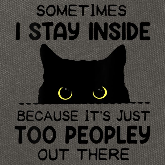 Womens Sometimes I Stay Inside It's Too Peopley Out There Bleached Cotton Canvas Backpack