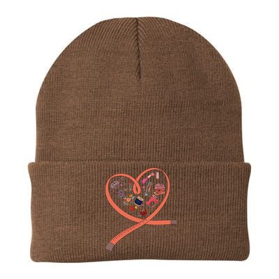 Womens Sewing Is My Heart Tee Quilting Loves Sewing Machines Knit Cap Winter Beanie