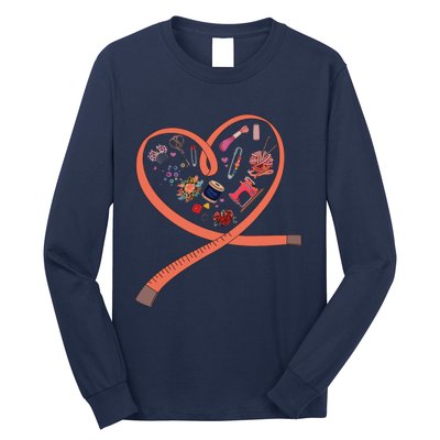 Womens Sewing Is My Heart Tee Quilting Loves Sewing Machines Long Sleeve Shirt