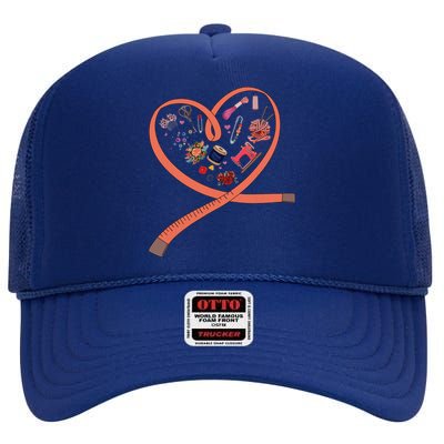 Womens Sewing Is My Heart Tee Quilting Loves Sewing Machines High Crown Mesh Back Trucker Hat