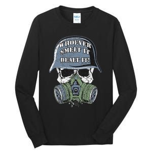 Whoever Smelt It Dealt It! Distressed Look By Yoraytees Tall Long Sleeve T-Shirt