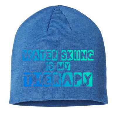 Water Skiing Is My Therapy Water Skiing Water Skier Gift Sustainable Beanie