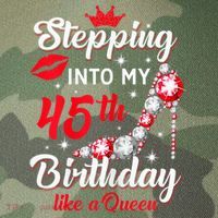 Wo Stepping Into My 45th Birthday Like a Queen, Funny Gift Legacy Tie Dye Trucker Hat