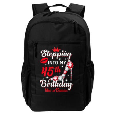 Wo Stepping Into My 45th Birthday Like a Queen, Funny Gift Backpack
