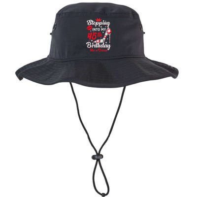 Wo Stepping Into My 45th Birthday Like a Queen, Funny Gift Legacy Cool Fit Booney Bucket Hat