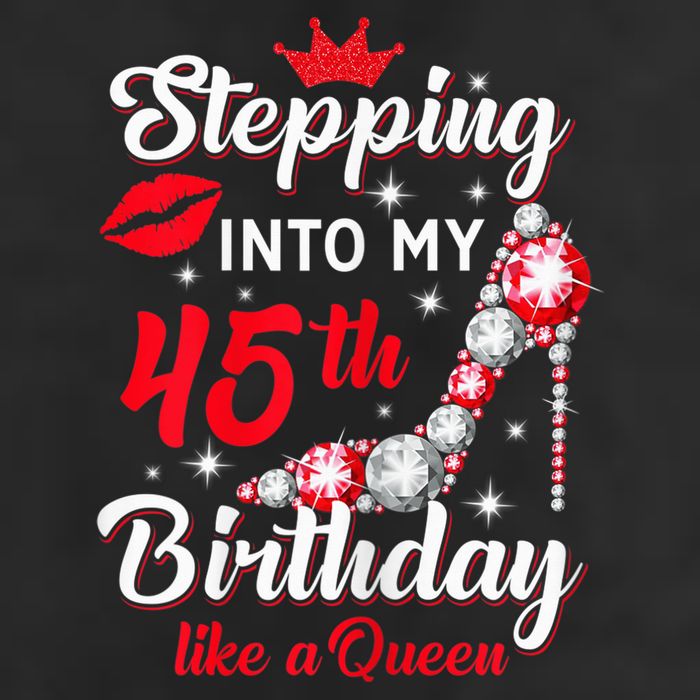 Wo Stepping Into My 45th Birthday Like a Queen, Funny Gift 25L Jumbo Tote
