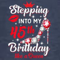 Wo Stepping Into My 45th Birthday Like a Queen, Funny Gift Pom Pom 12in Knit Beanie