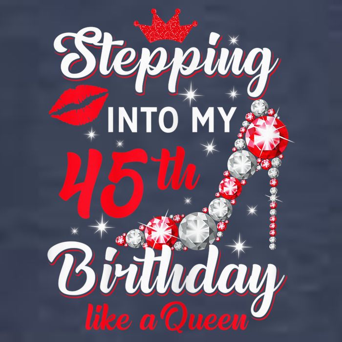 Wo Stepping Into My 45th Birthday Like a Queen, Funny Gift Pom Pom 12in Knit Beanie