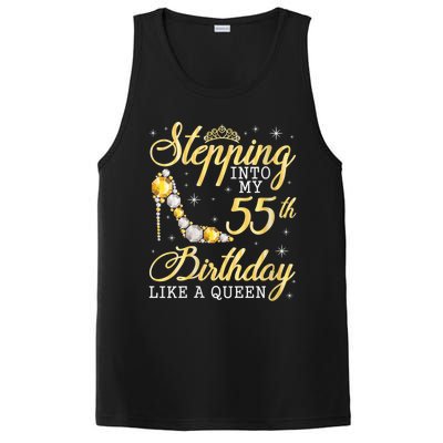 Wo Stepping Into My 55th Birthday Like A Queen Happy 55 Years PosiCharge Competitor Tank