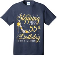 Wo Stepping Into My 55th Birthday Like A Queen Happy 55 Years T-Shirt