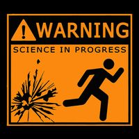Warning Science In Progress Funny Scientist 16 in Basic Backpack