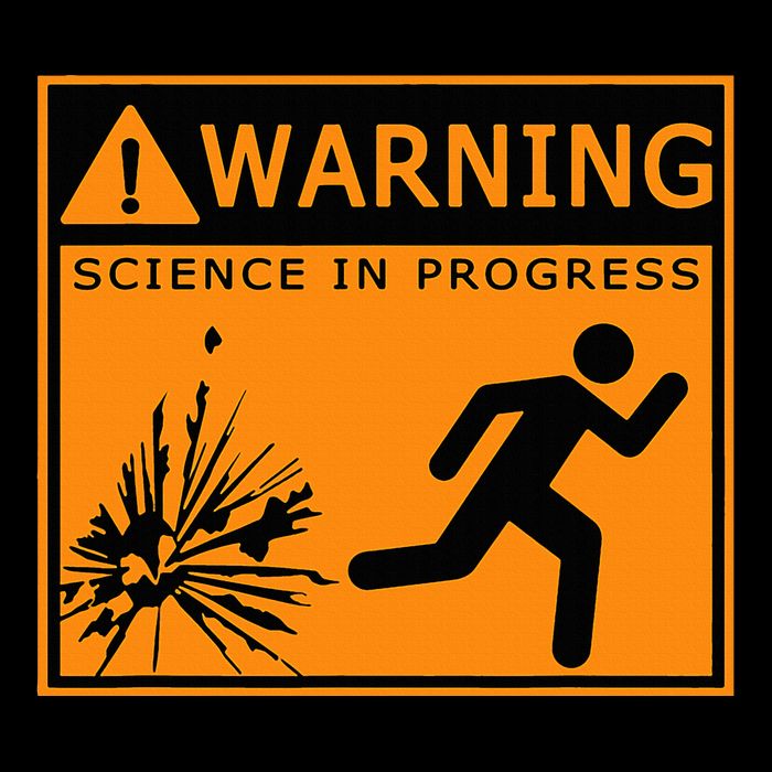Warning Science In Progress Funny Scientist 16 in Basic Backpack